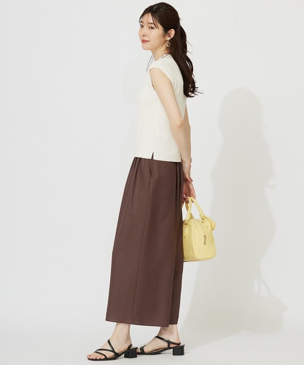 ANY SIS L 【洗える】レーシ－ディテールフレンチ ニット オフ