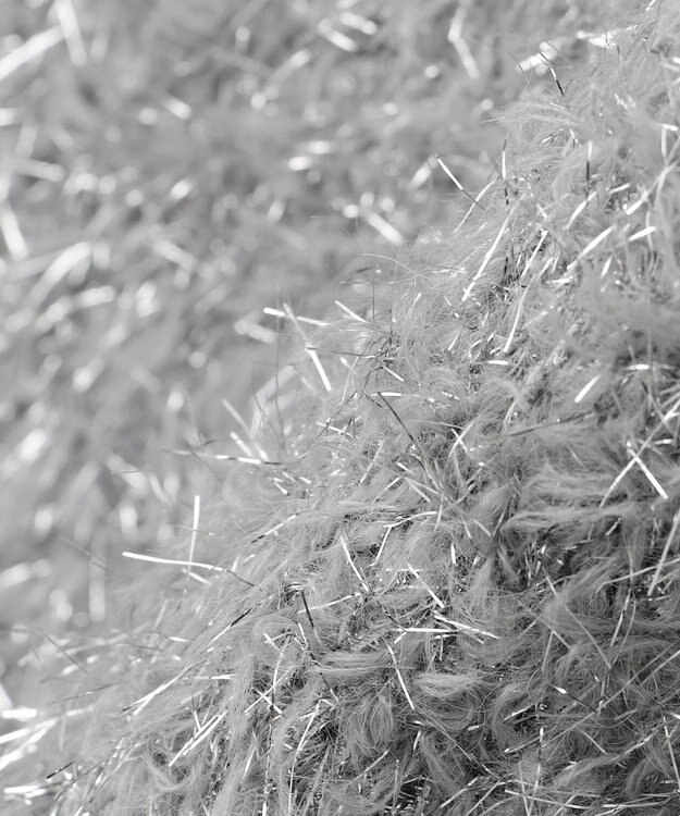 uncrave ヘアリー ラメ ニット スカート（uncrave WHITE） シルバー