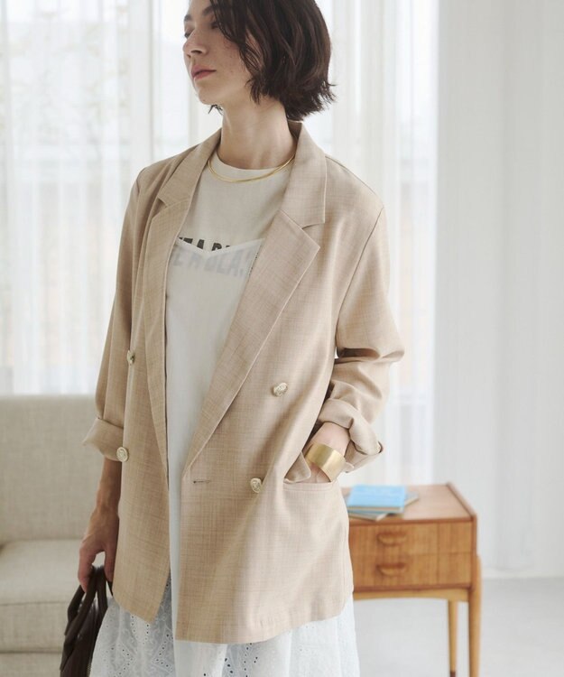 WEGO 【ANGIE VINTAGE】リネンライクジャケット ベージュ