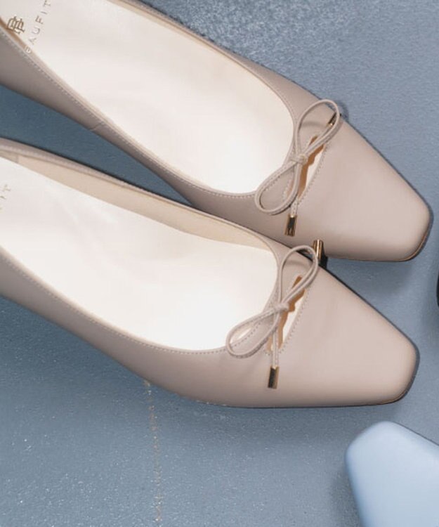 REGAL FOOT COMMUNITY 【ビューフィット】A79W 晴雨兼用リボンパンプス ダークベージュ