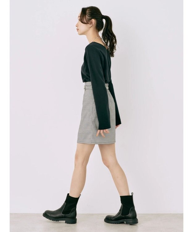 earth music&ecology チェックミニスカート Black