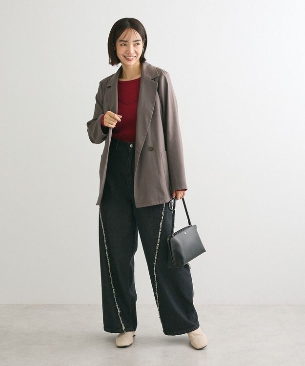 Green Parks ・ＡＮＤＳＥＡＲＣＨ　リブフェイクレイヤードニット Bordeaux