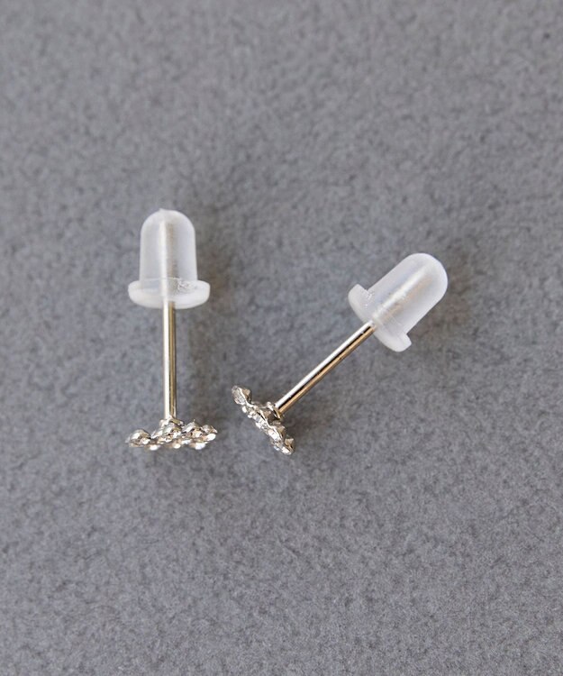 Phoebe 〈金属アレルギー対応〉3wayハートパヴェビジューパールキャッチピアス/シルバー シルバー