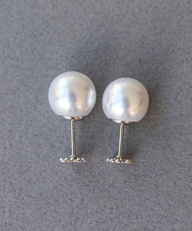 Phoebe 〈金属アレルギー対応〉3wayハートパヴェビジューパールキャッチピアス/シルバー シルバー