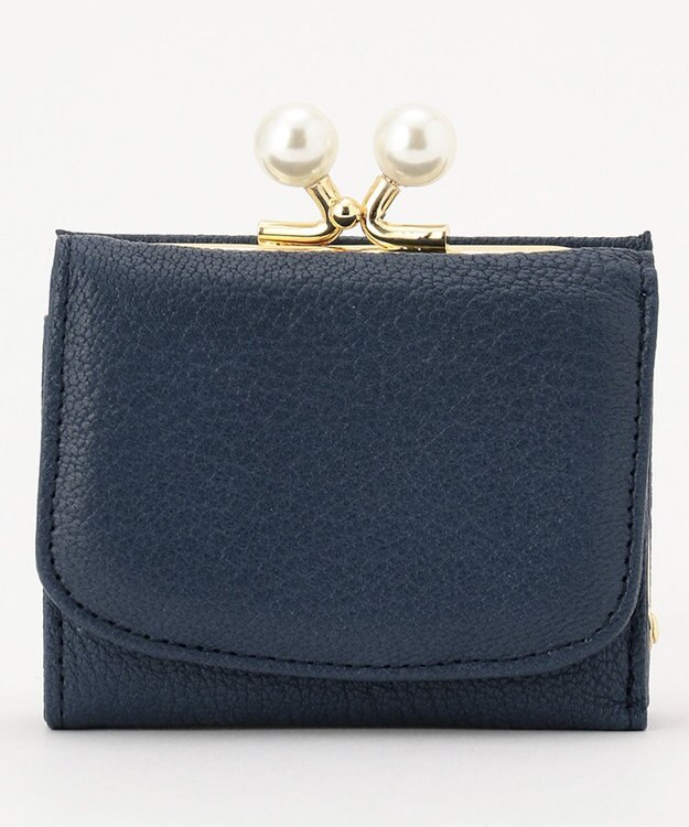 UNBILLION perche アクリル玉三つ折りミニサイフ ネイビー