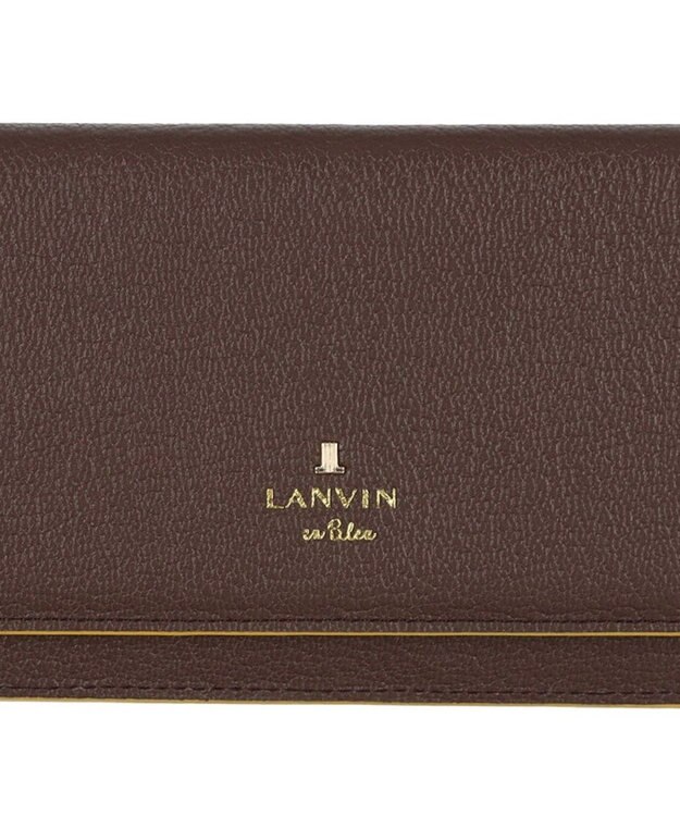 LANVIN en Bleu リム 被せ薄マチ長財布 ブラウン