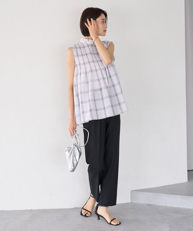 UNFILO 【WEB限定】シアーシャーリングブラウス グラフチェック