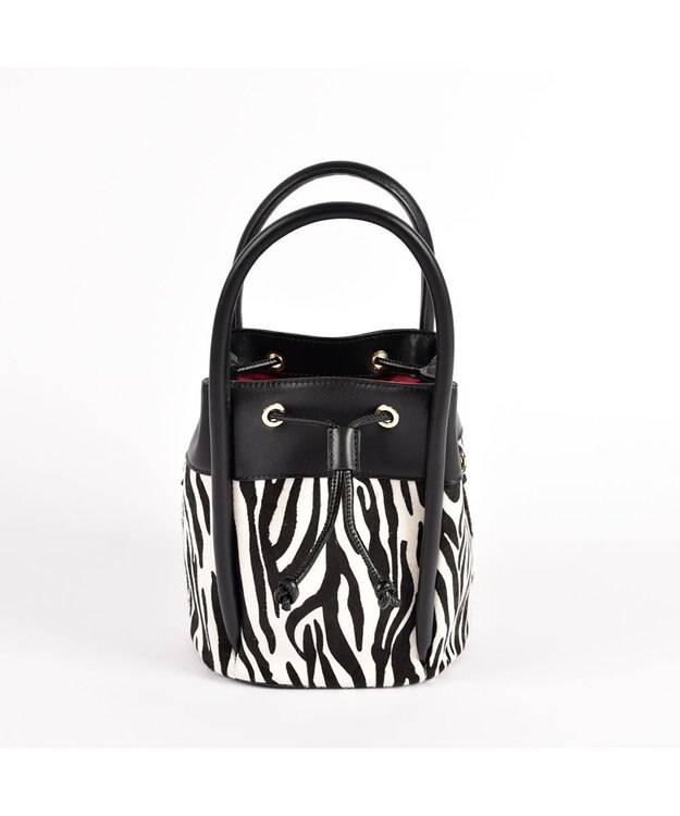 LA BAGAGERIE カウヘアー2WAYバケットバッグ ゼブラ
