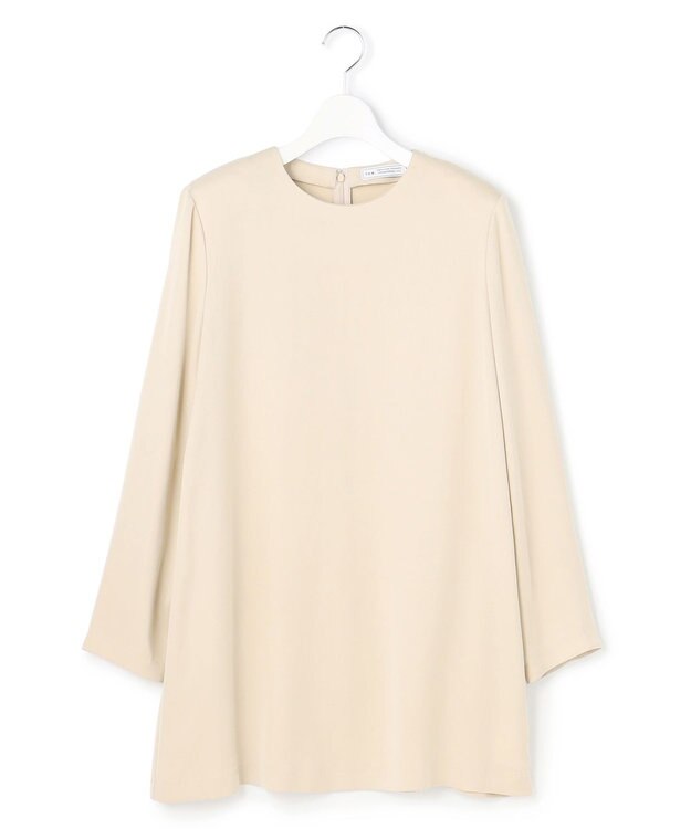 ICB L 【WEB＆一部店舗限定】BrightCupraSatin チュニックブラウス ベージュ
