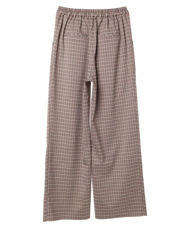 earth music&ecology チェックストレートパンツ Check Beige