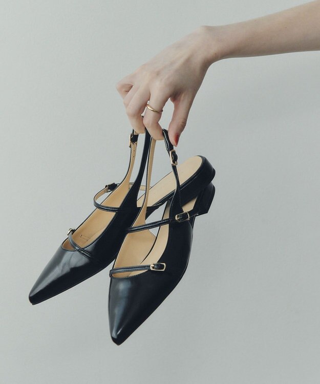 YECCA VECCA バックストラップメリージェーンパンプス Black