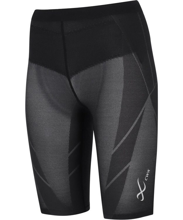 CW-X 【WOMEN】 CW-X スポーツタイツ ハーフ ひざ上丈 下半身サポート(股関節・腰・おしり・ふともも) 全面メッシュ素材 マラソン・球技 レディース HZY775 /ワコール ブラック