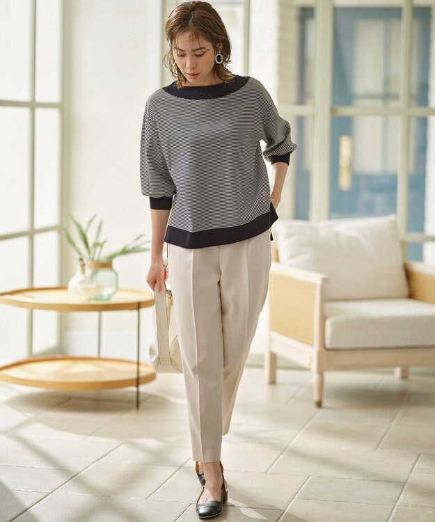 組曲 S 【WEB限定】セーターマシーン リラクシーニットTシャツ ネイビー系1