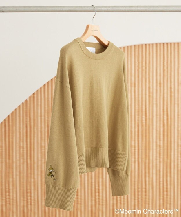 AMERICAN HOLIC Moomin 袖刺繍ニットプルオーバー Green