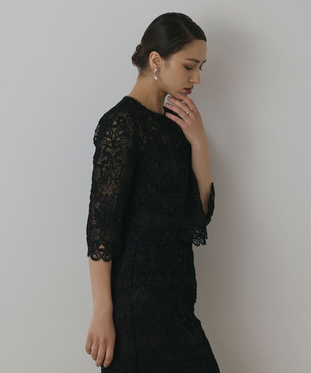 GRACE CONTINENTAL レ－スブラウス ブラック