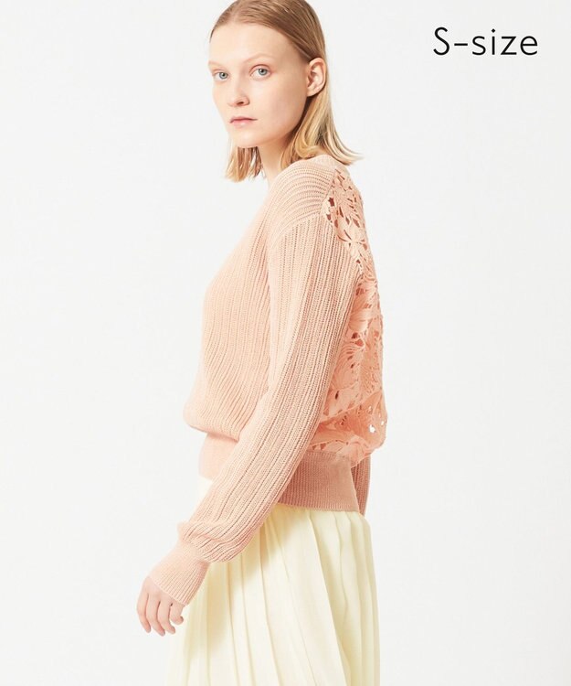 BEIGE， 【S-size】GARDENIA / クルーネックニット Peach