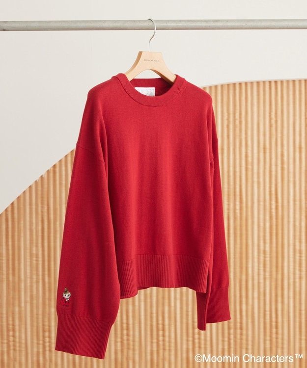 AMERICAN HOLIC Moomin 袖刺繍ニットプルオーバー Terracotta