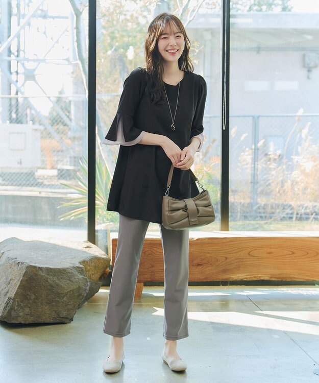 Tiaclasse 日本製デンビスリムストレートパンツ モカ