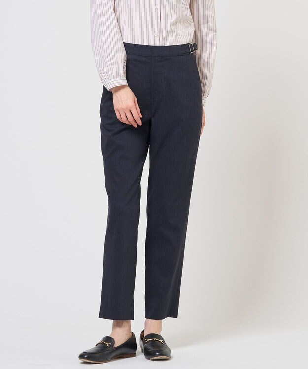 J.PRESS LADIES 【WEB限定カラーあり】セルロースリネンストレッチ テーパード パンツ ネイビー系