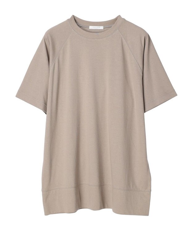 Green Parks 接触冷感５分袖ラグランチュニック Gray Beige