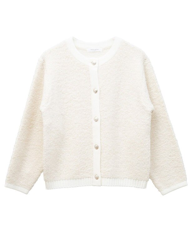 Green Parks ループ編み金釦ニットカーディガン Ecru