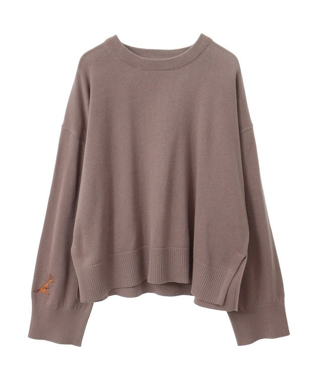 AMERICAN HOLIC Moomin 袖刺繍ニットプルオーバー Mocha