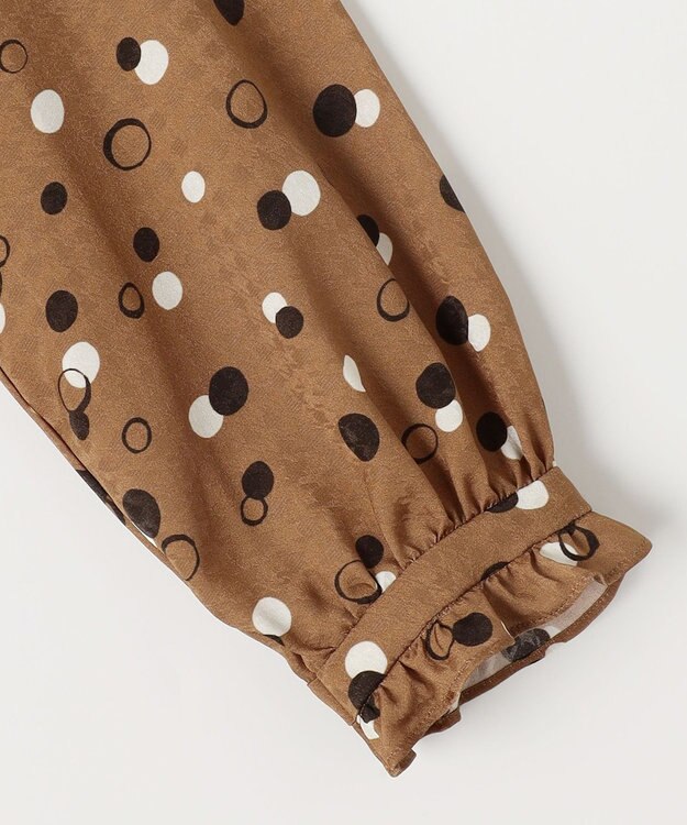 自由区 【セットアップ対応・洗える】ドットプリント ブラウス ブロンズベース