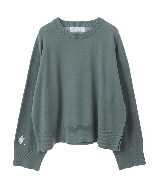 AMERICAN HOLIC Moomin 袖刺繍ニットプルオーバー Sax