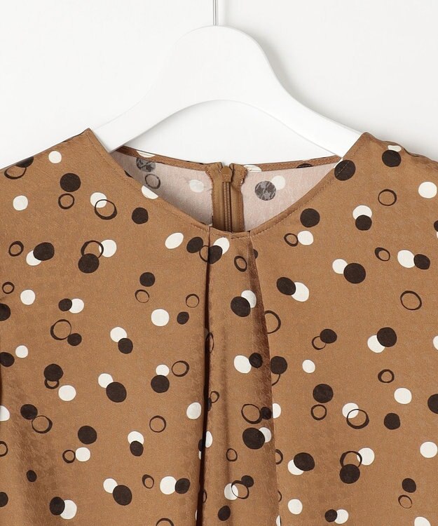 自由区 【セットアップ対応・洗える】ドットプリント ブラウス ブロンズベース