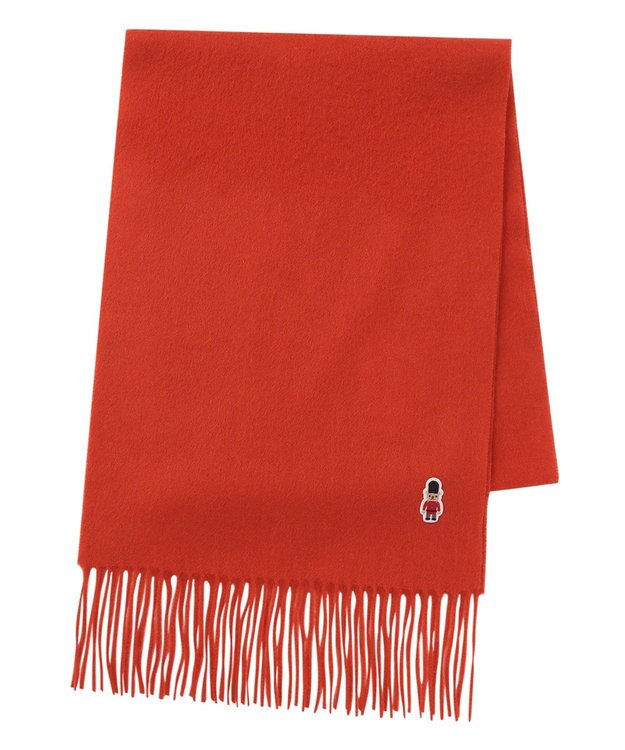 MOONBAT 【WEB限定】MACKINTOSH PHILOSOPHY バッキンガムベア付きウール100%無地マフラー (パッケージ付き) オレンジ
