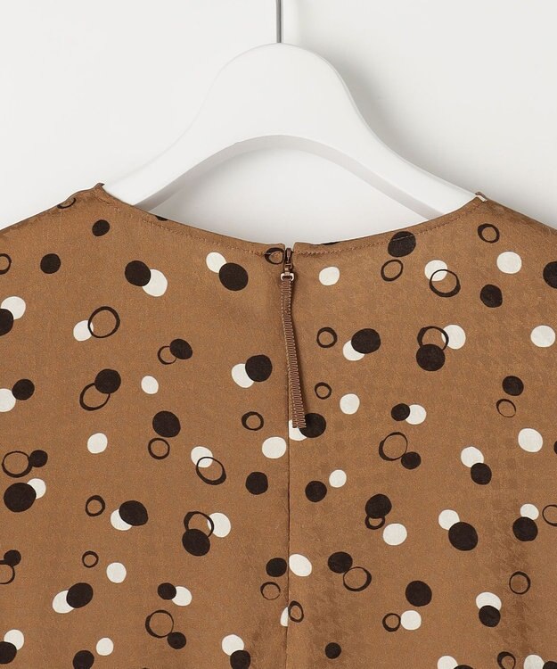 自由区 【セットアップ対応・洗える】ドットプリント ブラウス ブロンズベース