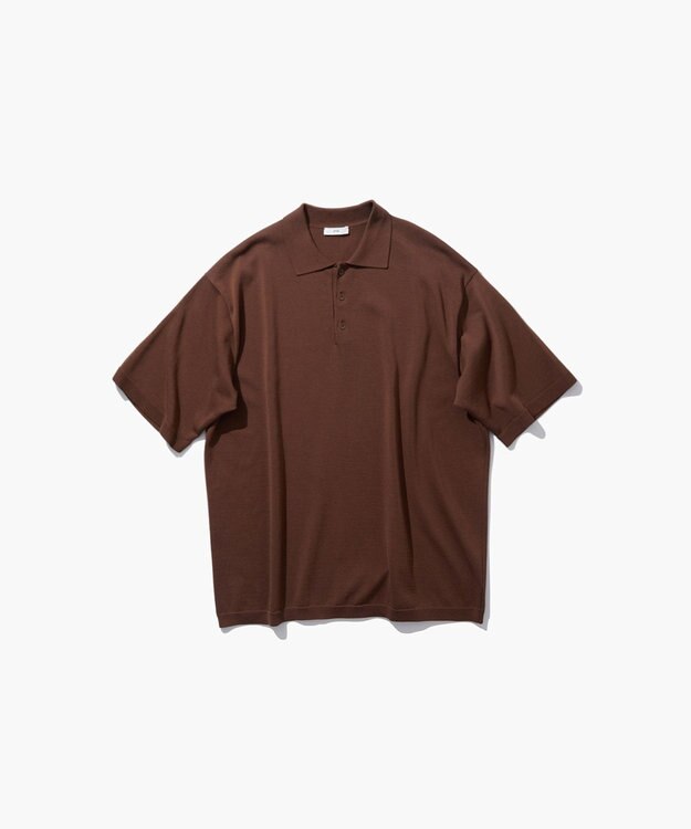ATON NATURAL DYED ORGANIC | ハーフスリーブポロニット - UNISEX BROWN