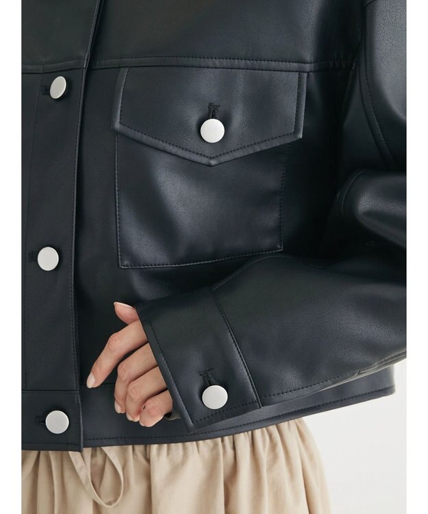 Green Parks ・ＥＬＥＮＣＡＲＥ　ＤＵＥ　合皮Ｇジャン Black