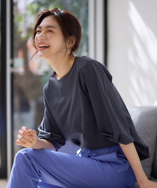 ANY 【WEB限定】シルケットスムース ツイストリーブプルオーバー ネイビー