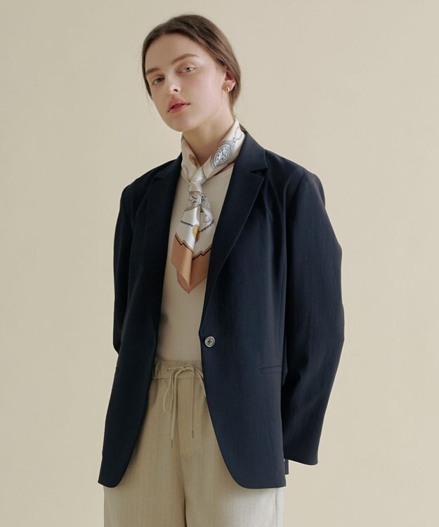 J.PRESS LADIES S BREEZE COOL トロ テーラード ジャケット ネイビー系