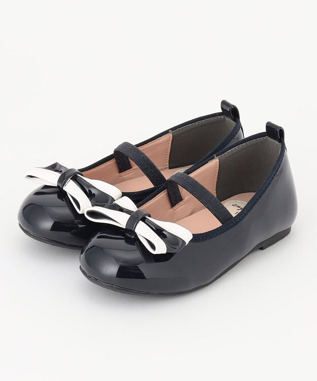 ANY KIDS エナメルバレエ ネイビー