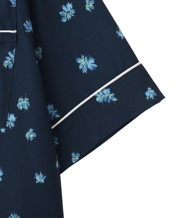 CRAFT STANDARD BOUTIQUE ボタニカルプリントオープンカラーシャツ Navy