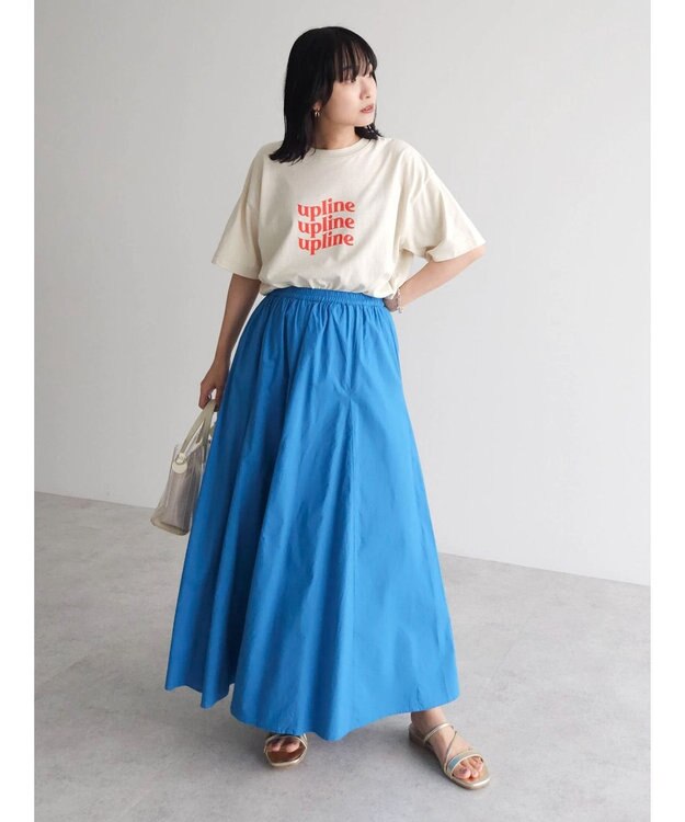 Green Parks Ｉ　切替ギャザーロングスカート Blue