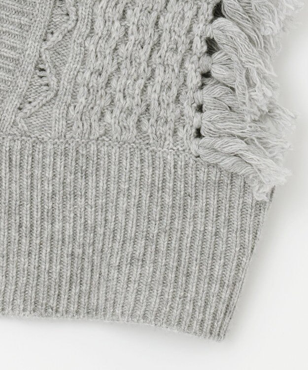 #Newans 【洗える】カシミヤブレンドバルキーデザインニットベスト グレー系