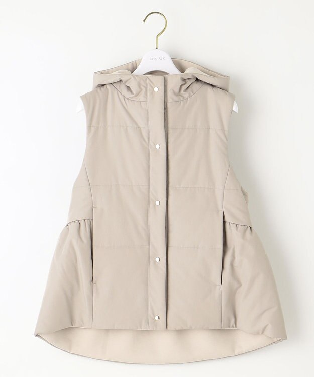 ANY SIS S 【2WAY】フェミニンペプラムパデット ベスト ベージュ×アイボリー