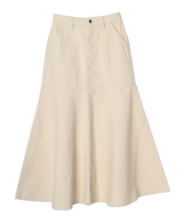 earth music&ecology ペプラムマーメイドデニムスカート Ivory