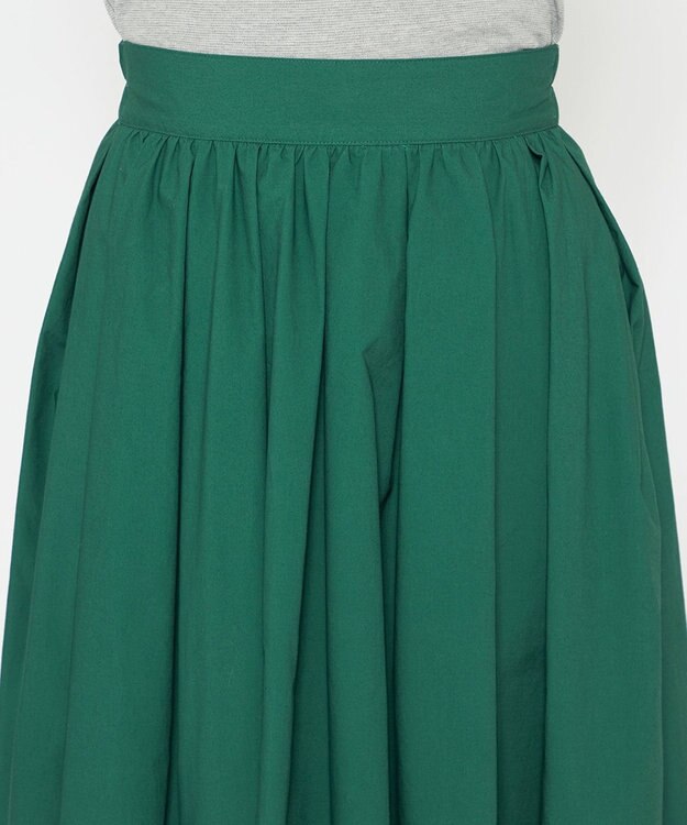 uncrave 【洗濯機洗い可】カラータイプライター フレアスカート（uncrave WHITE） グリーン