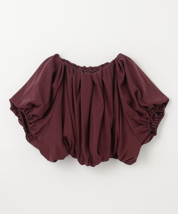 NAVE 【Nave 　洗える・接触冷感】クロップドジャージーブラウス ワイン系