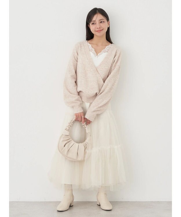 earth music&ecology カシュクールニットプルオーバー Ivory