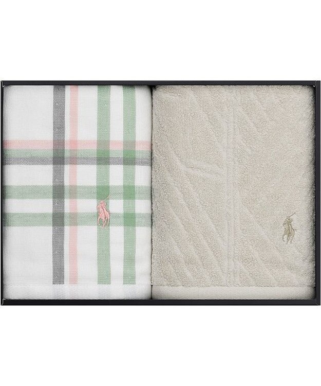 PRESENTERS ROOM POLO RALPH LAUREN HOME(ポロ ラルフ ローレン ホーム) / ESTELLA PLAID ハンドタオルギフトセット(SAGE) -