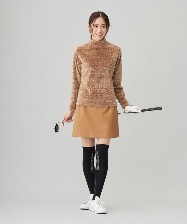23区GOLF 【WOMEN】フェイクファーロゴモックネック ベージュ系