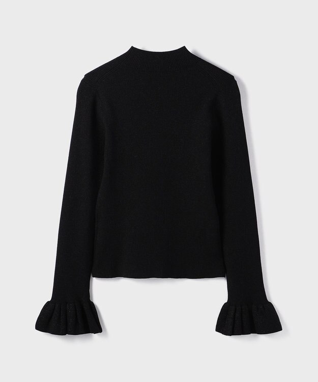 GRACE CONTINENTAL ラメリブニットトップ ブラック