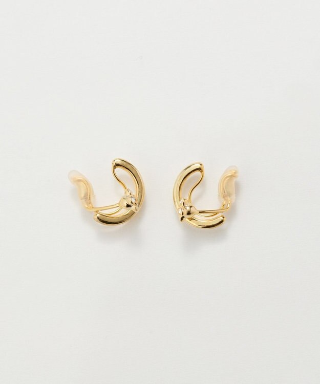 Phoebe 【金属アレルギー対応】【痛くないシリーズ】フラワービジューフロートライトフィットイヤリング　ゴールド ゴールド