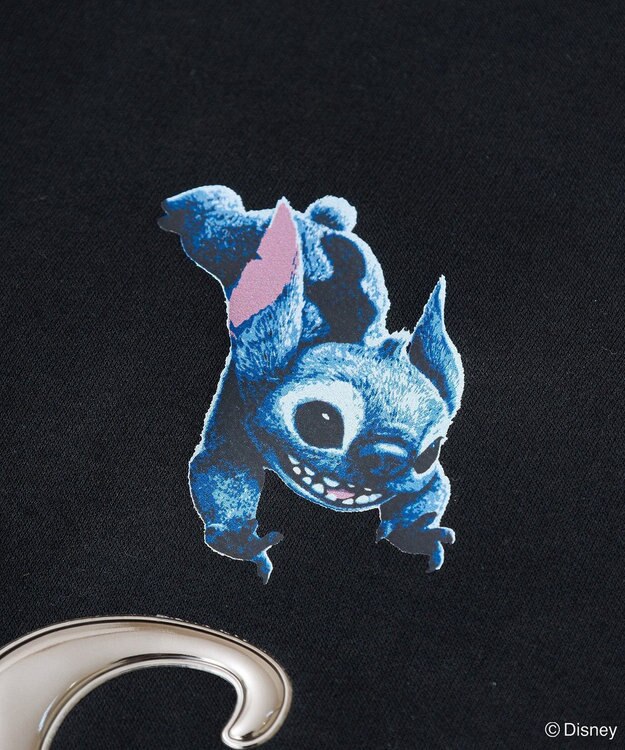 Green Parks スティッチ／メタルプリントクロップドミニ裏毛プル Black