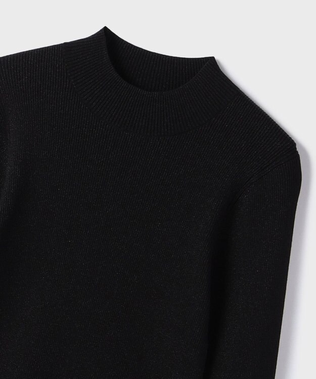 GRACE CONTINENTAL ラメリブニットトップ ブラック